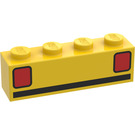 LEGO Geel Steen 1 x 4 met Basic Auto Taillights (3010)