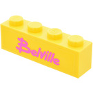 LEGO Gelb Backstein 1 x 4 mit Belville Aufkleber (3010)
