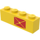 LEGO Amarillo Ladrillo 1 x 4 con Envelope (3010)