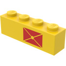 LEGO Gelb Backstein 1 x 4 mit Envelope (3010)
