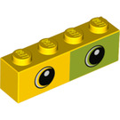 LEGO Gelb Backstein 1 x 4 mit Augen (3010 / 47819)