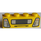 LEGO Žlutá Kostka 1 x 4 s Headlights a Mřížka (3010 / 48132)