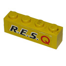 LEGO Geel Steen 1 x 4 met Res-Q Sticker (3010 / 6146)