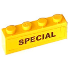 LEGO Yellow Brick 1 x 4 with 'SPECIAL' Sticker (3010)
