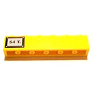 LEGO Jaune Brique 1 x 6 avec '54T.' (Both Sides) Autocollant (3009)