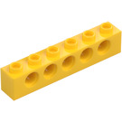 LEGO Geel Steen 1 x 6 met Gaten (3894)