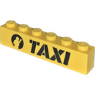 LEGO Jaune Brique 1 x 6 avec 'TAXI' (3009)