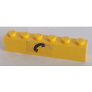 LEGO Gelb Backstein 1 x 6 mit Telephone Aufkleber (3009)
