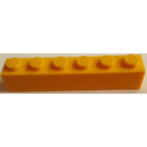 LEGO Amarillo Ladrillo 1 x 6 sin tubos inferiores, con soportes trasversales