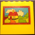 LEGO Yellow Brick 1 x 6 x 5 with House and Landscape Sticker (3754)