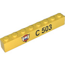 LEGO Jaune Brique 1 x 8 avec Coast Garder logo et "C 503" (3008)