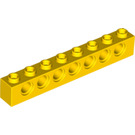 LEGO Gelb Backstein 1 x 8 mit Löcher (3702)