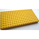 LEGO Yellow Brick 10 x 20 without Bottom Tubes, with 4 Side Supports and '+' Cross Support (Early Baseplate)