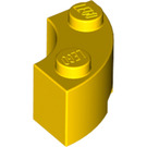LEGO Gelb Backstein 2 x 2 Runden Ecke mit Bolzenkerbe und normaler Unterseite (3063 / 45417)