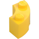 LEGO Gul Klods 2 x 2 Rund Hjørne med Knops hak og forstærket underside (85080)