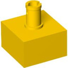 LEGO Yellow Brick 2 x 2 Studless with Vertical Pin (4729)