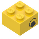 LEGO Yellow Brick 2 x 2 with Black Eye on Both Sides (3003 / 81508)