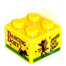 LEGO Geel Steen 2 x 2 met DANCING DOXY DRIVES CATS CRAZY Sticker (3003)
