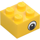 LEGO Gul Kloss 2 x 2 med Öga på Both Sidor med prick i pupill (3003 / 88397)