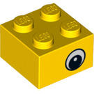 LEGO Geel Steen 2 x 2 met Eye Aan Both Sides met stip in pupil (3003 / 88397)