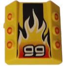 LEGO Yellow Brick 2 x 2 with Flanges and Pistons with '99' and Flames (30603)
