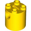 LEGO Yellow Brick 2 x 2 x 2 Round with Bottom Axle Holder 'x' Shape '+' Orientation (30361)