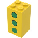 LEGO Gelb Backstein 2 x 2 x 3 mit Green Dots (30145)