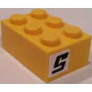 LEGO Yellow Brick 2 x 3 with "5" Sticker (3002)