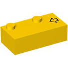 LEGO Yellow Brick 2 x 4 Braille,no.116 (69372)