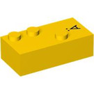 LEGO Geel Steen 2 x 4 Braille met een "Ä" (69547)