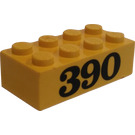 LEGO Jaune Brique 2 x 4 avec 390 (3001)