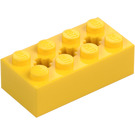 LEGO Żółty Cegła 2 x 4 z Oś Dziury (39789)