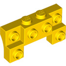 LEGO Geel Steen 2 x 4 x 0.7 met Voorkant Studs en dikke zijbogen (14520 / 52038)