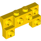 레고 노란색 벽돌 2 x 4 x 0.7 ~와 함께 앞쪽 스터드 두꺼운 측면 아치 (14520 / 52038)