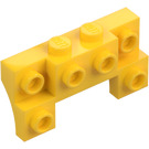 LEGO Geel Steen 2 x 4 x 0.7 met Voorkant Noppen en dunne zijbogen (14520)