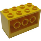 LEGO Jaune Brique 2 x 4 x 2 avec des trous sur Sides (6061)