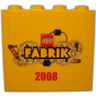 LEGO Geel Steen 2 x 4 x 3 met Fabrik 2008 (Gele plunjer) (30144)