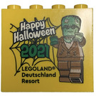 LEGO Geel Steen 2 x 4 x 3 met Halloween 2021 Legoland Deutschland Resort en Happy Halloween