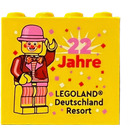 LEGO Geel Steen 2 x 4 x 3 met Happy Birthday 2024 Legoland Deutschland Resort en 22 Jahre