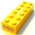 LEGO Yellow Brick 2 x 6 with Train Logo on Both Sides Sticker (2456)