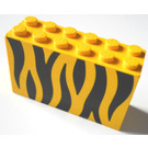 LEGO Geel Steen 2 x 6 x 3 met Dier Strepen (6213)