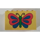 LEGO Yellow Brick 2 x 6 x 3 with Butterfly (6213)