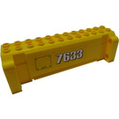 LEGO Jaune Brique Hollow 4 x 12 x 3 avec 8 Pegholes avec '7633', Flap (Both Sides) Autocollant (52041)