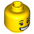 LEGO Yellow Brick Suit Girl Minifigure Head (Recessed Solid Stud) (3626 / 38176)