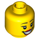 LEGO Amarillo Bride Cabeza (Espiga de seguridad) (3626 / 10007)