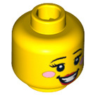 LEGO Geel Bumblebee Girl Hoofd (Verzonken Solid Stud) (3626 / 13491)