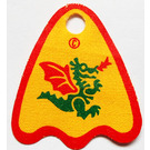 LEGO Yellow Cape with Green Dragon with Red Wings Decoration