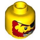 LEGO Yellow Captain Redbeard Minifigure Head (Recessed Solid Stud) (3626 / 69442)