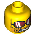 LEGO Gelb Captain Stunt Minifigure Kopf (Sicherheitsbolzen) (3626 / 90473)