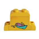 LEGO Geel Auto Rooster met Rowing boat Sticker
